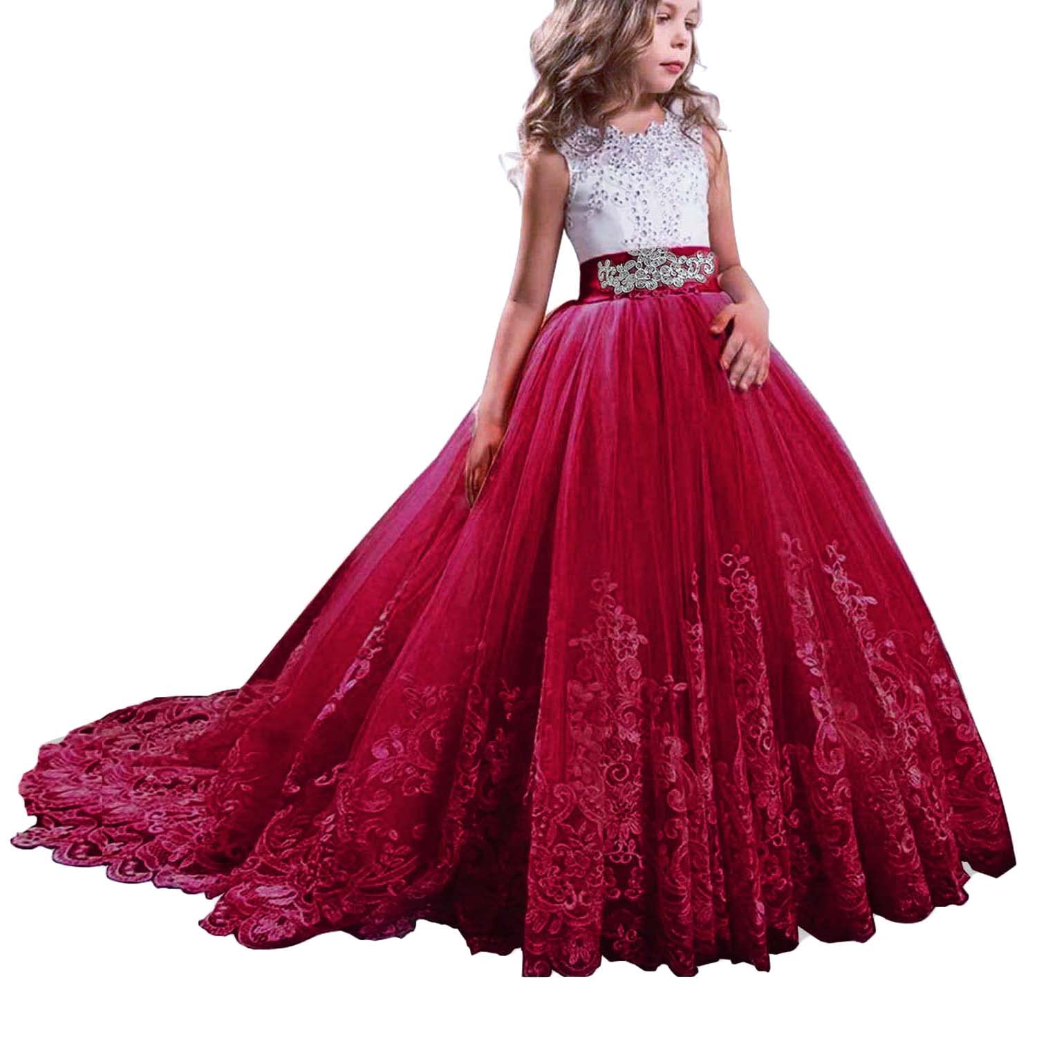Girls Couture Dress - Luxury Princess Flower Girl Ball Gown