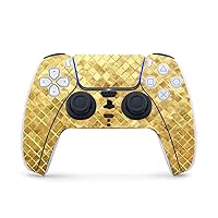 MightySkins Gaming Skin for PS5 / Playstation 5 Controller - Gold Tiles | Protective Viny wrap | Easy to Apply and Change Style | Made in The USA