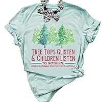 SurBepo Merry Christmas Tree Print T-Shirt Women Leopard Plaid Printed Casual Short Sleeve Tee Tops Blouse