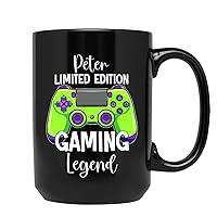 Limited Edition Gaming Legend Mug - Personalized Gifts For Gamer - Custom Gaming Coffee Mug With Name For Game Lover, Women Men - Gamer Tea Cup - Game Console Mug - Black Cup 11oz, 15oz