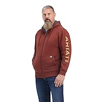 Ariat Male Rebar All-Weather Full Zip Hoodie Cherry Mahogany/ Antique Gold 3X-Large