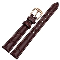 RAYESS For any brand leather watchband for Girls and Student Crocodile grain band 10 12 14 16 18mm black brown red white blue strap