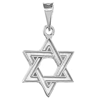 Sterling Silver Star of David Necklace 13/16 inch wide 18-30 inch chain