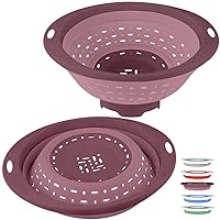 QiMH Collapsible Colander and Strainer, 5 Quart(1.25 gal) BPA Free & Dishwasher-safe Silicone Foldable Strainer, Heavey Duty Kitchen Drainer Basket for Pasta, Veggies and Fruits