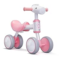 TWFRIC Balance Bike for 1+ Year Old Boys Girls, Toddler Balance Bike 12-36 Month No Pedal 4 Wheels Ride-on Baby Bike Riding Toys for 1 Year Old Birthday Gifts