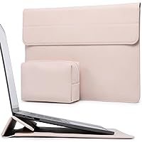HYZUO 13 Inch Laptop Sleeve Case with Stand for 2024-2018 MacBook Air 13.6/13 M3 A3113 M2 A2681 M1 A2337, 2024-2016 MacBook Pro 13 M2 A2686 M1 A2338, Surface Pro 10/9/8/X, with Pouch, Apricot