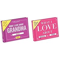 Knock Knock What I Love about Grandma and You Fill in the Love Book Gift Journal Bundle, 4.5 x 3.25-Inches