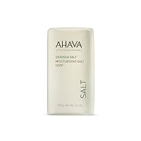 AHAVA Moisturizing Dead Sea Salt Soap - Face & Body Cleansing Bar to Moisture the Skin, Enriched with Exclusive Mineral Blend of Dead Sea Osmoter & Dead Sea Salt, 3.4 Oz, (Packaging May Vary)