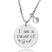 Baptism Gifts for Girls Women Goddaughter Necklace First Communion Gifts Baby Shower Jewelry Gifts for Godchild Necklace Christian Prayer Charm Faith Religious Jewelry for Teens