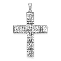 Saris and Things 14K White Gold Diamond Latin Cross Pendant