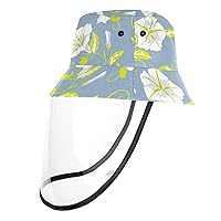 Cap with Wide Brim Face Visor Shield Sun Protection UPF 50+ Hats for Men & Women Windproof Dustproof 21.2 Inch Sizes for Kids Flowers Pastel Pattern