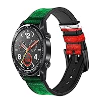 CA0272 Italy Flag Leather Smart Watch Band Strap for Wristwatch Smartwatch Smart Watch Size (18mm)