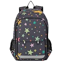 ALAZA Night Sky Colorful Doodle Stars Casual Daypacks Outdoor Backpack