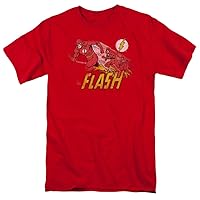 DC Comics Men's The Flash Distressed Logo T-Shirt