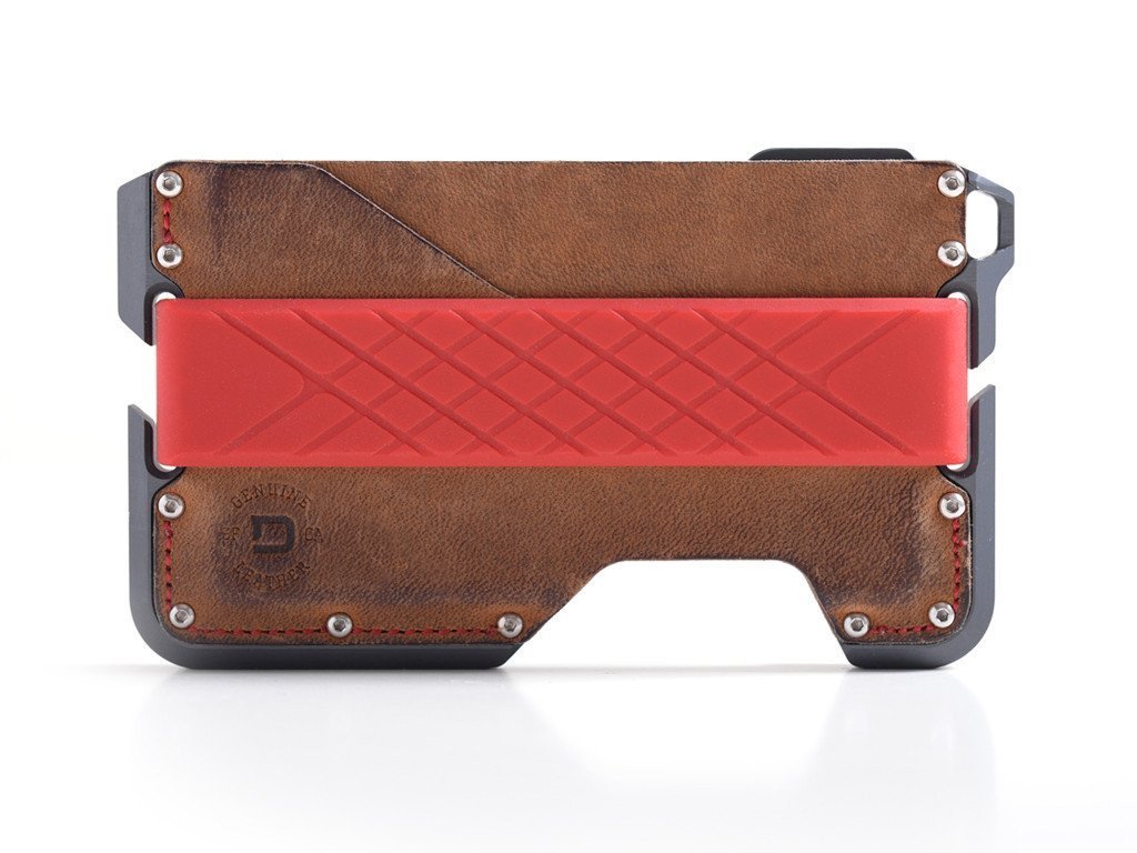 Dango D01 Dapper EDC Wallet - Made in USA - Genuine Leather, CNC Alum, RFID Blocking