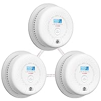 X-Sense Smoke and Carbon Monoxide Detector Combo, Wireless Interconnected Combination Smoke and Carbon Monoxide Detector with 10-Year Battery, Up to 24 X-Sense Link+ Wireless Alarms, SC01-W, 3-Pack