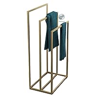 Bath Towel Rack Freestanding Outside Pool Towel Holder Stand Metal Towel Rail Stand on Floor Bathroom Accessories/Gold