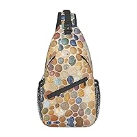 Gradient Color Design Print Crossbody Sling Backpack Sling Bag Travel Hiking Chest Bag Daypack