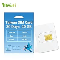 Taiwan SIM Card 30Days 20GB, Prepaid Data Only SIM Card, Activation Required, 3 in 1 SIM Card, Nano, Micro, Standard, Can be Used in Taiwan Only