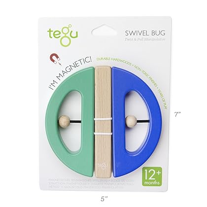 Tegu Swivel Bug Magnetic Building Block Set, Teal & Blue