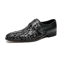 Men's Loafers Silp On Dress Formal Leather Buckle Loafers Casual Prom Wedding Fashion Walking Shoes for Men