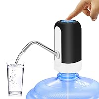MJIYA 5 Gallon Water Dispenser, Universal Water Bottle Pump, Automatic Water Jug Dispenser with Switch and USB, for Camping, Kitchen, Workshop, Garage (Black)