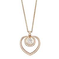 Art Deco Heart Pendant 925 Sterling Silver Natural Gemstone Rose Gold Necklace