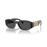 Versace Man Sunglasses Black Frame, Dark Grey Lenses, 53MM