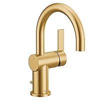 Moen 6221BG CIA Collection Single Handle Bathroom Sink Faucet, Brushed Gold