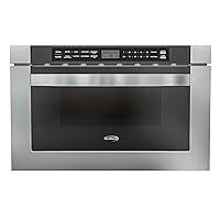 KoolMore KM-MD-1SS 24 Inch Stainless-Steel Microwave Drawer Capacity, 1000W Power with 10 Custom Cooking Levels, Memory, and Timer Functions, Wall-Mounted with Flat Bottom, 24 in/1.2 Cu. Ft