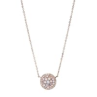 Fossil Women's Rose Gold-Tone Stainless Steel Pendant Chain Necklace for Women