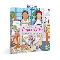 Musician and Artist Paper Doll Reusable Set, Comes with a 2 Sided Stand-up Scene, Heavy Duty Board, Perfect for Ages 5 and up
