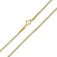 Unisex Bali Balinese Coreana Caviar Silver Gold Plated Popcorn Chain Necklace - Women's & Men's Stainless Steel - 2.5MM - 18, 20, 24 Inch
