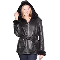 Womens Fall Leather/Fur Sale is ON! Luxurious Faux-Shearling Hooded Parka