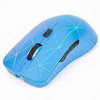 Rii Wireless Mouse,RGB Rechargeable Mouse with 6 Buttons,3 Adjustable DPI,Gaming Mouse with USB Nano Receiver for PC Laptop,Compatible with Windows Mac(Blue)