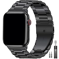 Compatible with Apple Watch Band 49mm 45mm 44mm 42mm 41mm 40mm 38mm, Business Stainless Steel Metal Watchband for iWatch Band Series 9, Ultra 2, SE, Ultra Series 8 7 6 5 4 3 2 1 Men & Women