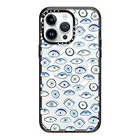 CASETiFY Impact Case for iPhone 15 Pro Max [4X Military Grade Drop Tested / 8.2ft Drop Protection/Compatible with Magsafe] - Pattern Prints - Blue All Seeing Eye Summer Holiday Pattern - Clear Black