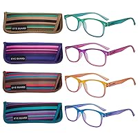 EYEGUARD 4 Pack Reading Glasses for Women Fashion Colorful Gradient Readers