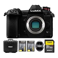 Panasonic LUMIX G9 Mirrorless Camera Body Bundle with Card, Charger, and Case (4 Items)