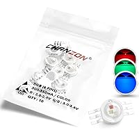 CHANZON 10 pcs High Power Led Chip 3W RGB 6 pins (300mA - 350mA for Each Color 3 Watt) Multicolor Super Bright Intensity SMD COB Light Emitter Components Diode 3 W Bulb Lamp Beads DIY Lighting