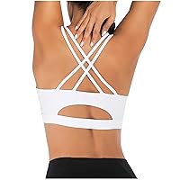 Sports Bra for Women, Cutout Criss-Cross Back Strappy Workout Bras High Support Yoga Bra Beauty Back Fitness Activewear