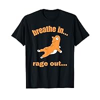 Yoga Breathe In Rage Out Funny Yoga Dog Workout T-Shirt