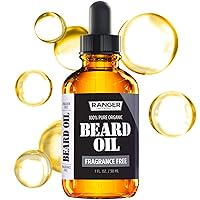 Beard Oil for Men and Beard Softener 100% Pure Natural for Bearded Men, Mustaches, and Moisturized Skin 1 oz by Ranger Grooming Co