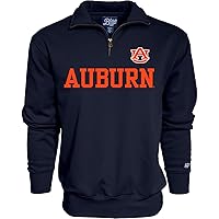 Blue 84 Men's Auburn Tigers Quarter Zip Sweatshirt Team Color, Team Color, Large