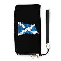 Scotland Flag Cute Wallet Long Wristlet Purse Credit Card Holder Cell Phone Purse Elegant Clutch Handbag for Women