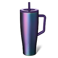 BrüMate Era 40 oz Tumbler with Handle and Straw | 100% Leakproof Insulated Tumbler with Lid and Straw | Made of Stainless Steel | Cup Holder Friendly Base | 40oz (Dark Aura)
