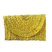 Women's Eliza Crochet Straw Envelope Clutch