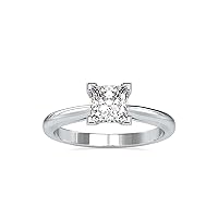 Kiara Gems 1.80 Carat Princess Diamond Moissanite Engagement Ring Wedding Ring Eternity Band Vintage Solitaire Halo Hidden Prong Setting Silver Jewelry Anniversary Ring Gift