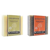 Plantlife Cedarwood Bar Soap and Sandalwood Bar Soap - Moisturizing and Soothing Soap for Your Skin - Made in California