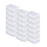 Rocutus 24 Pack Small Clear Plastic Storage Containers with Lids,Beads Storage Box with Hinged Lid for Beads,Earplugs,Pins, Small Items, Crafts, Jewelry, Hardware (2.12 x 2.12 x 0.79 Inches)